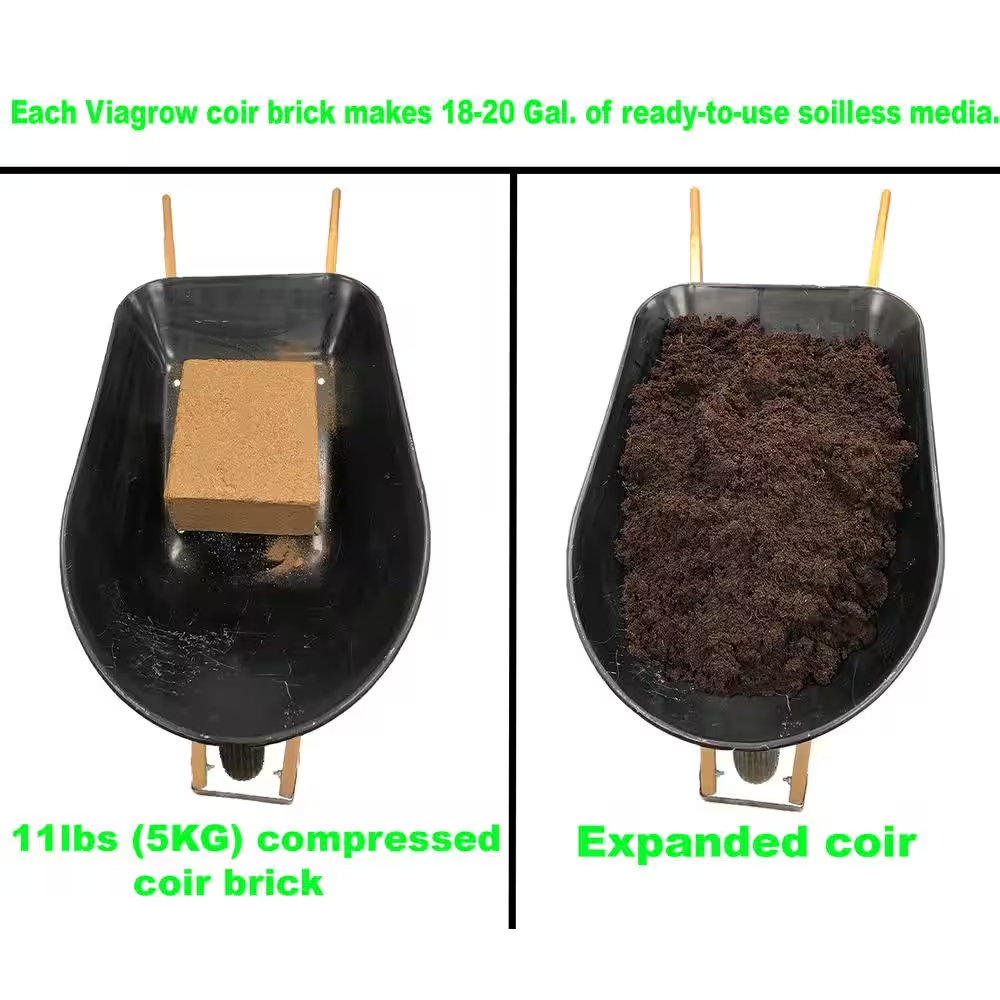 NEW 100% Coconut Coir Block of Soilless Media 11 Lb. (5KG) Retail Nutrients
