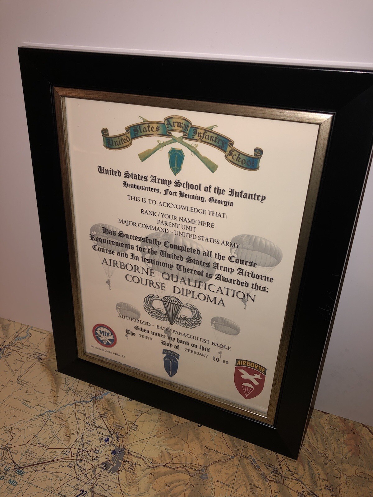 AIRBORNE QUALIFICATION COURSE DIPLOMA (COMMEMORATIVE CERTIFICATE)