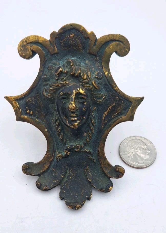 Antique / Vintage Brass Face Furniture Frame Decorative Accents Hardware Decor