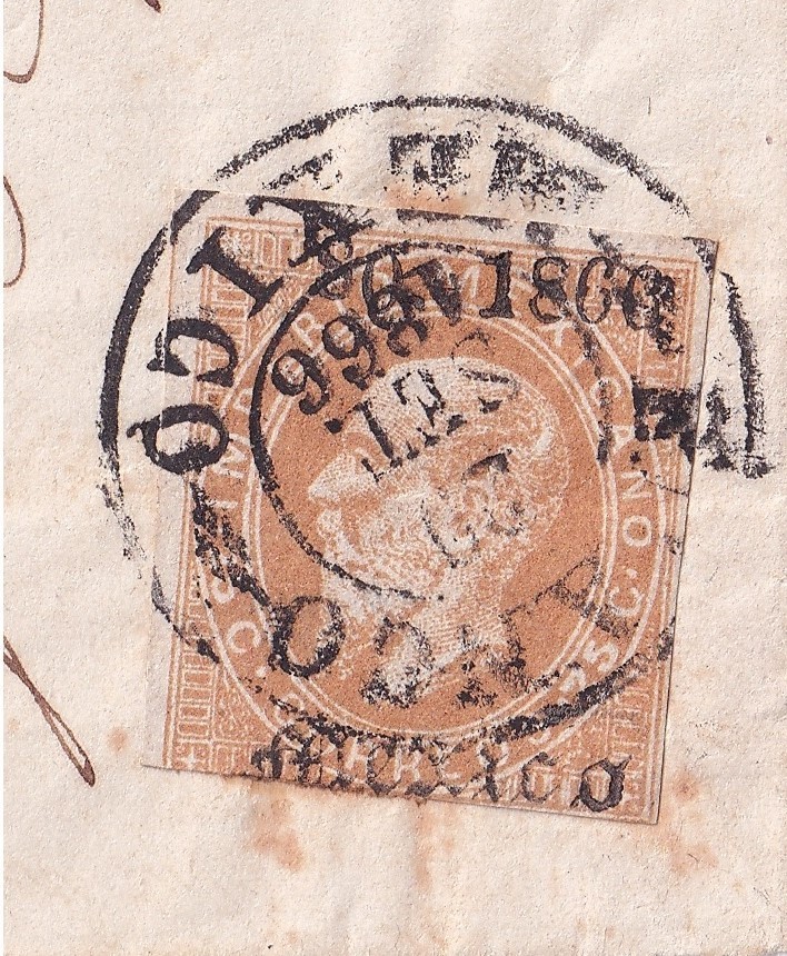 udq07 Mexico 1866 Maximilian Mexico 80-1866 Front Mexico to Guadalajara