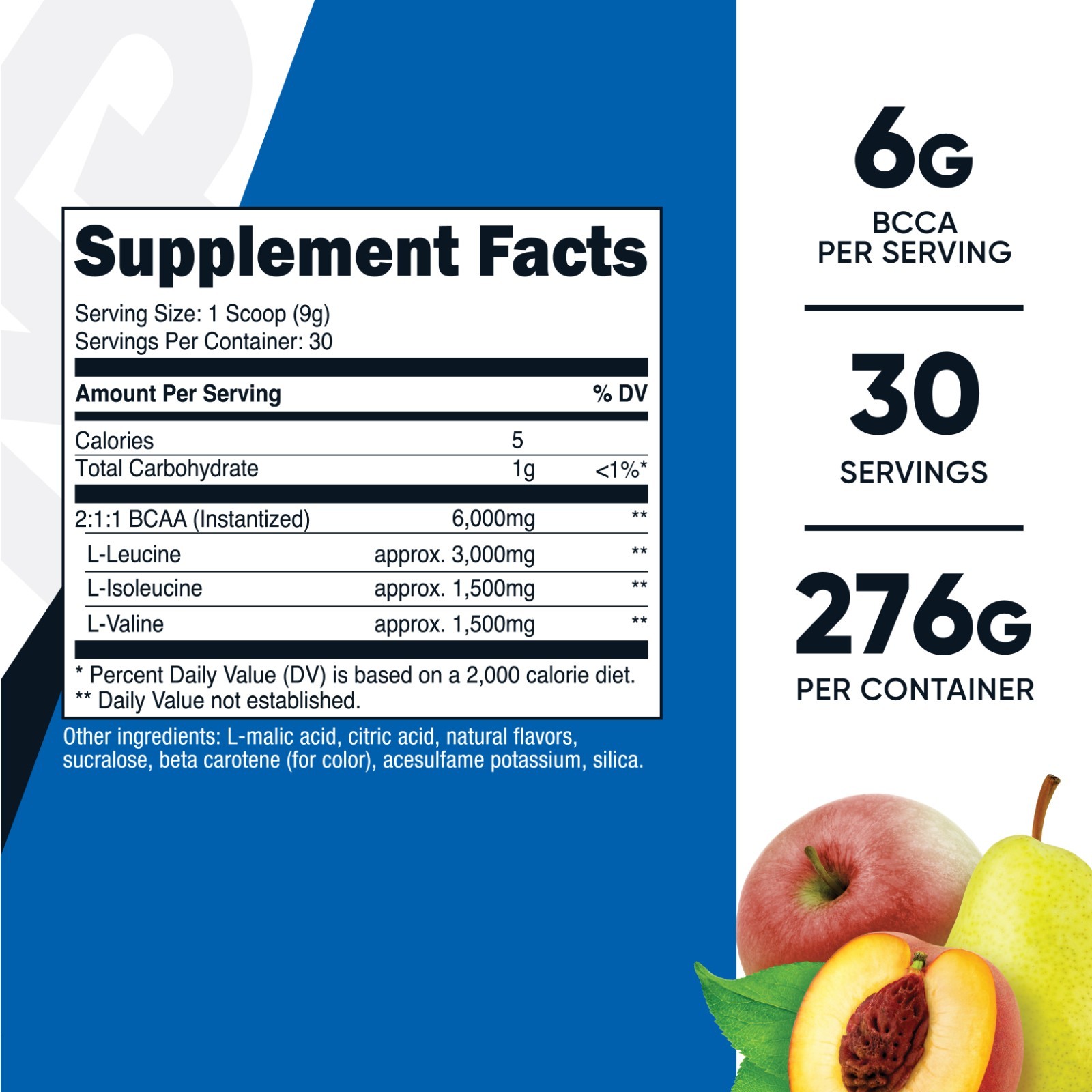 Nutricost BCAA Powder 2:1:1 (Orchard Fruit) - Branch Chain Amino Acids