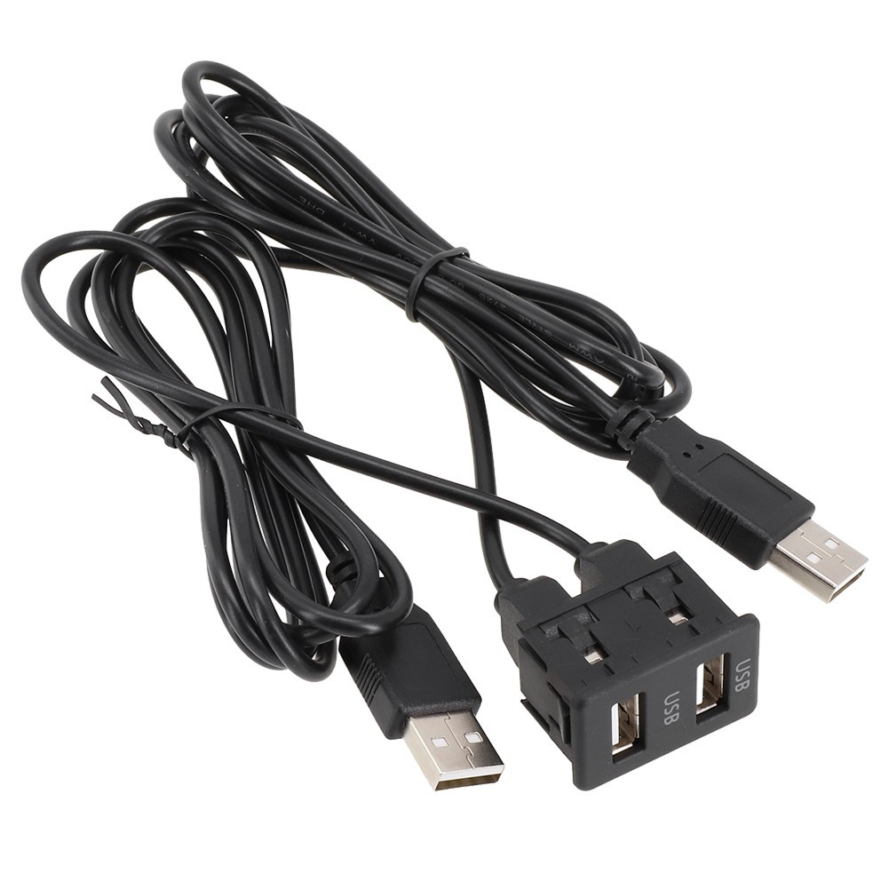 150CM Car for DASH Flush Mount AUX USB Port Panel Dual USB Extension