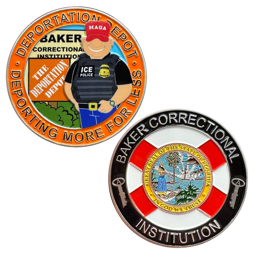 EL7-8 Deportation Depot new Alligator Alcatraz ICE Agent Challenge Coin Baker Co