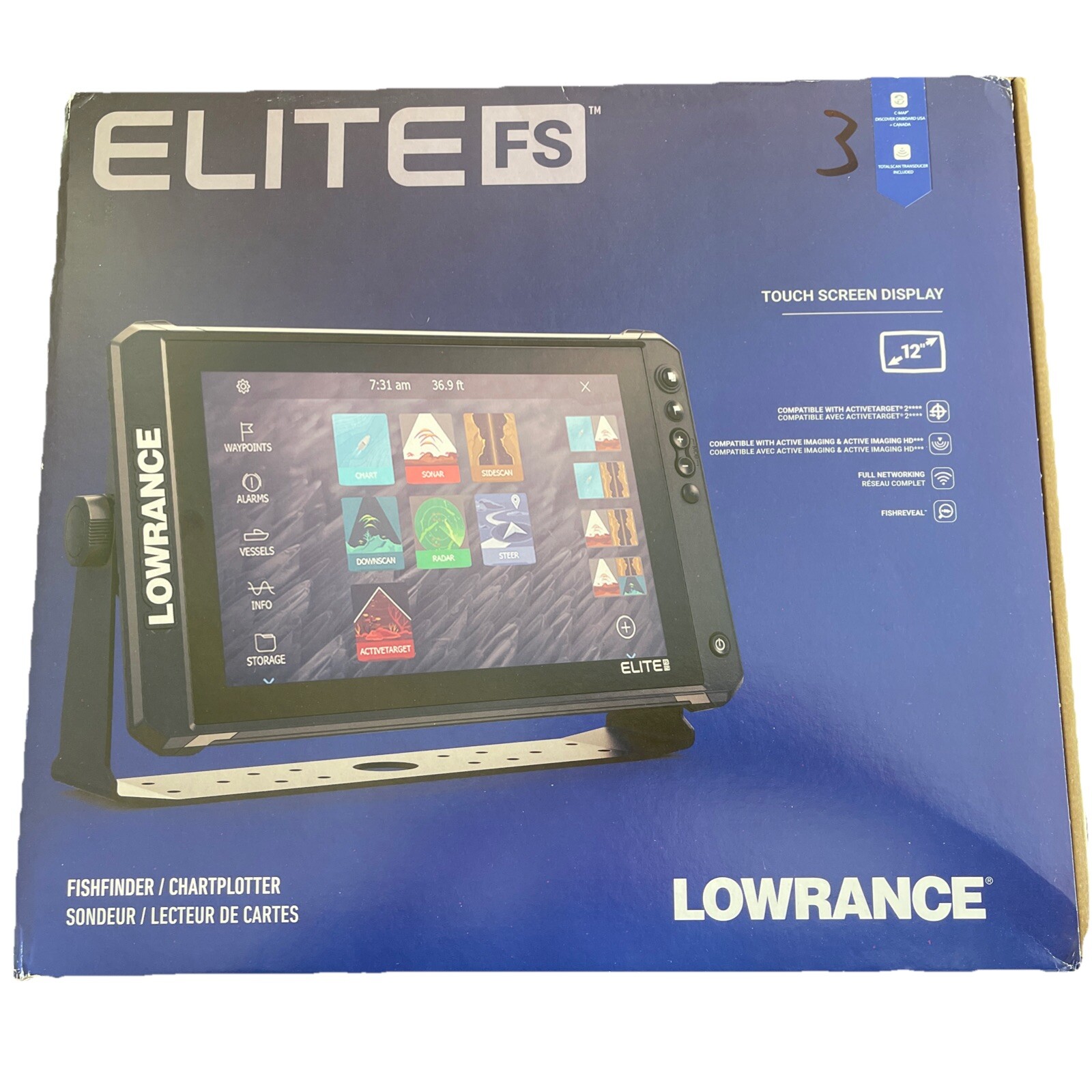 Lowrance Elite FS 12 Fishfinder Chartplotter w/ CMAP Discover Maps NO Transducer