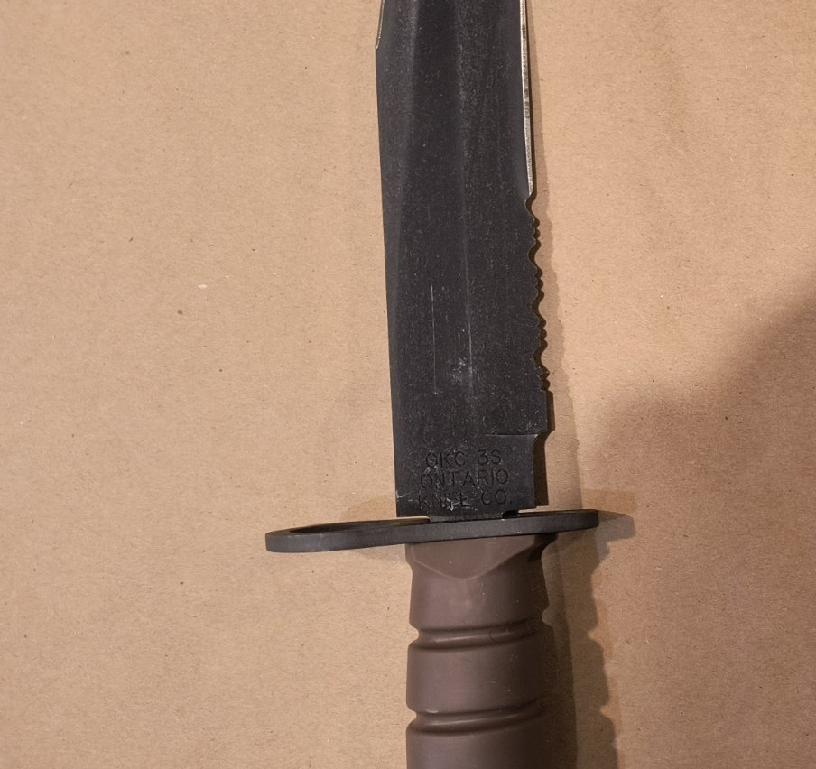 Vintage OKC3S Knife USMC Marine Corps Bayonet Ontario Knife Co & MOLLE Sheath