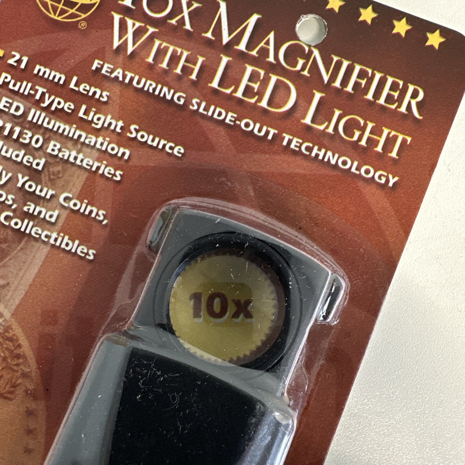 Coin Collector 10X Set Of 2 Magnifiers Pull Out Loupe 23mm Led Best Value Bill F