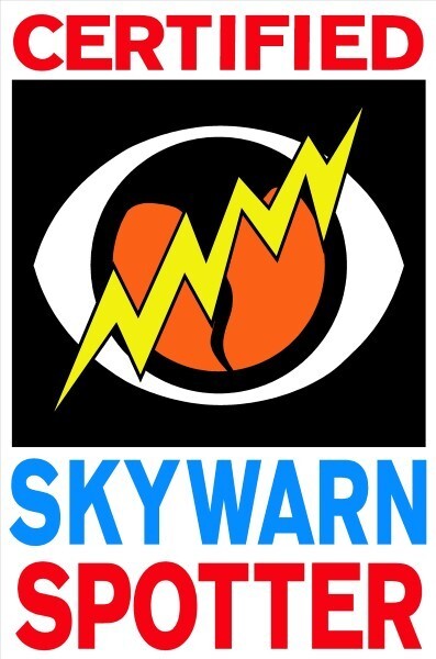Ham Radio Sticker Skywarn Logo - 4-7/8" x 3-1/4" Durable for Laptop Car Outdoor