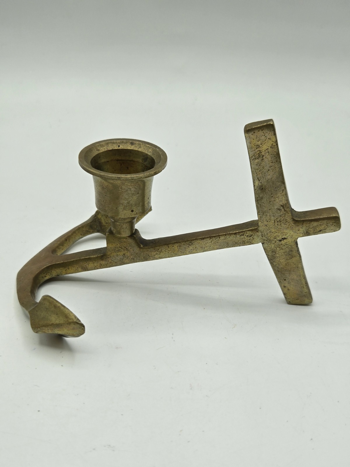 2 brass Anchor candle holders nautical theme