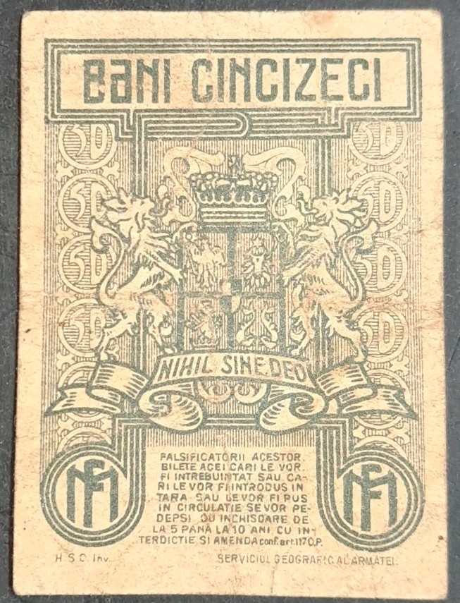 1917 Romania 50 Bani P71.