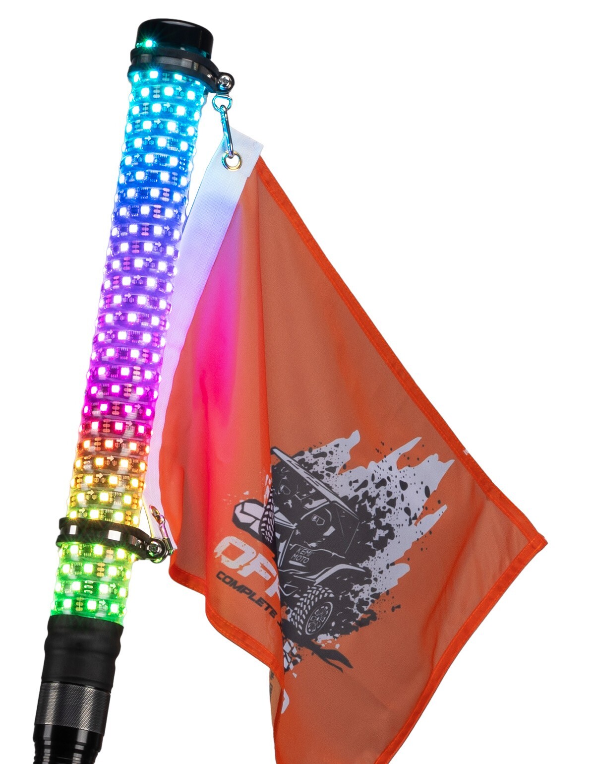 KEMIMOTO 2FT Fat Whip Lights LED Spiral Chasing Lighted w/ Remote & APP Control