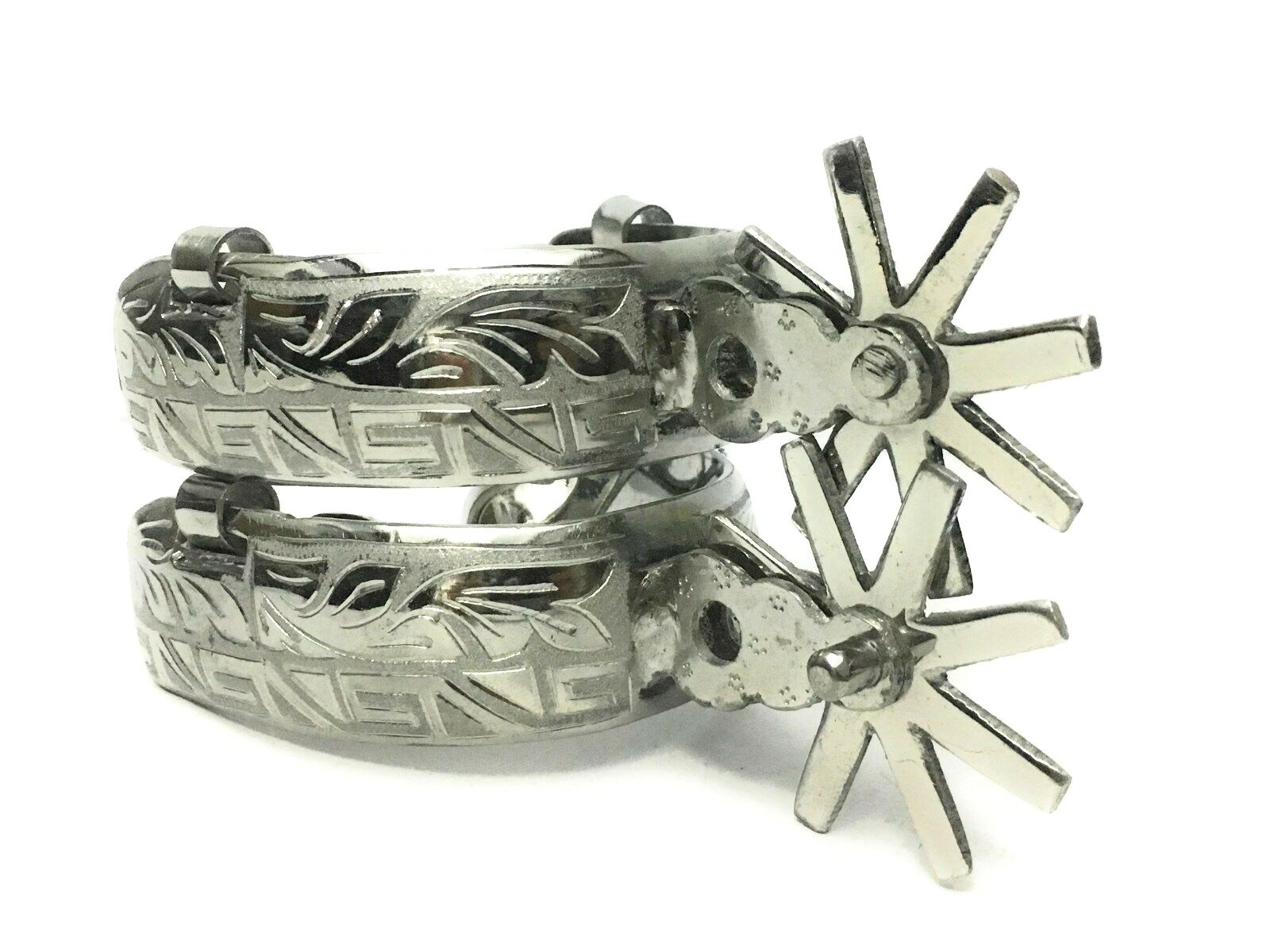 CHARRO SADDLE MEXICAN SPURS, ESPUELAS CHARRAS, EQUESTRIAN HORSE TACK