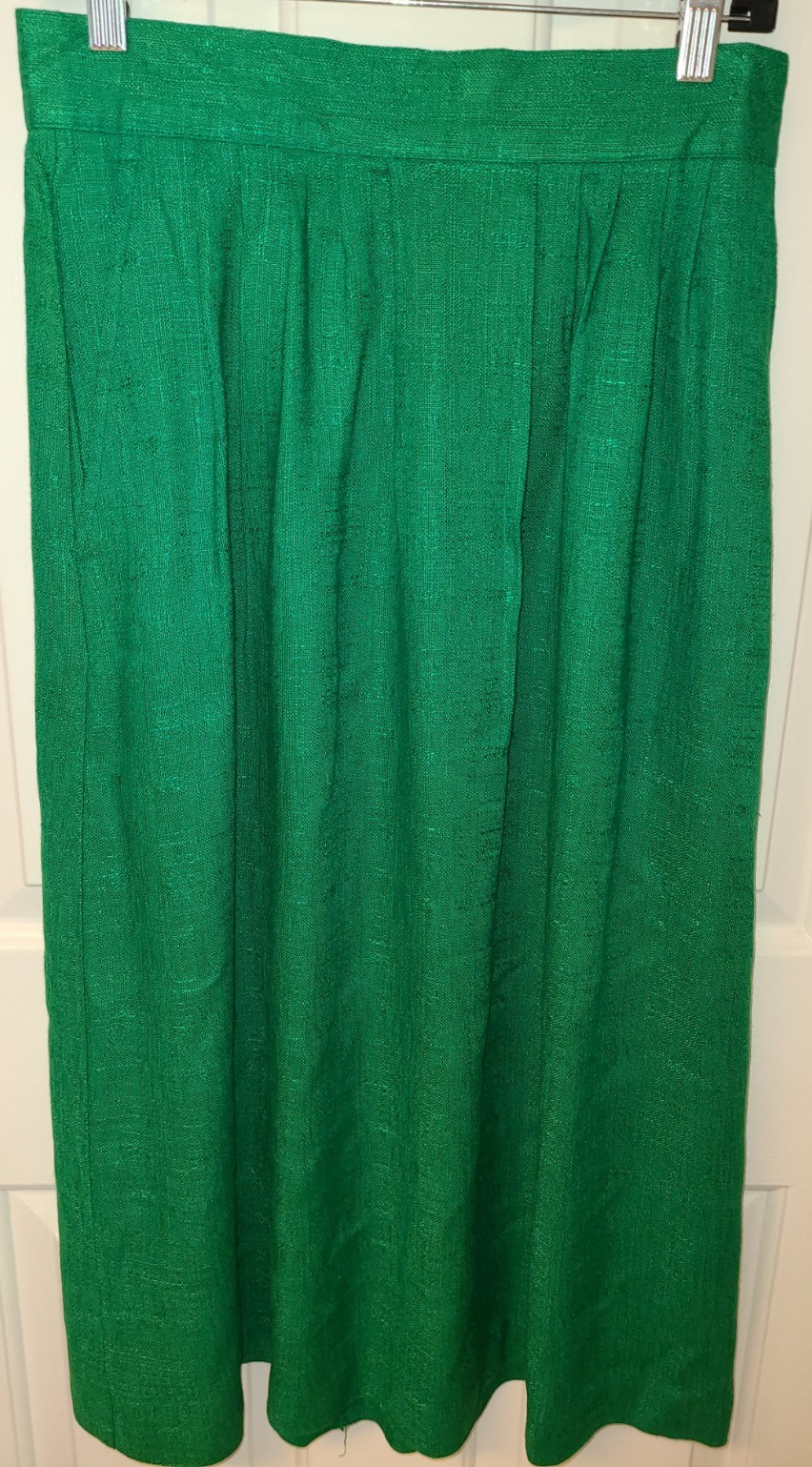 VTG 80s Norton McNaughton sz 12 green rayon flax waist Maxi Skirt Librarian