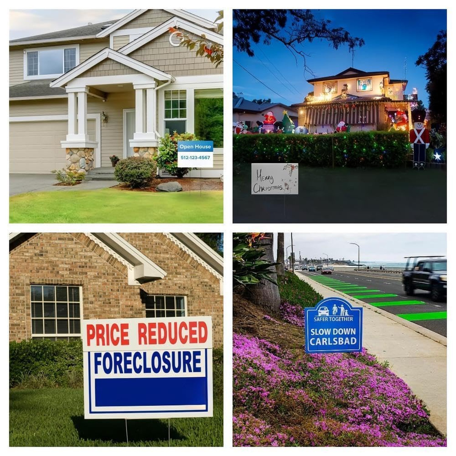 10 Pack 18 x 12 Inches White Corrugated Plastic Yard Sign with Metal Stakes f...