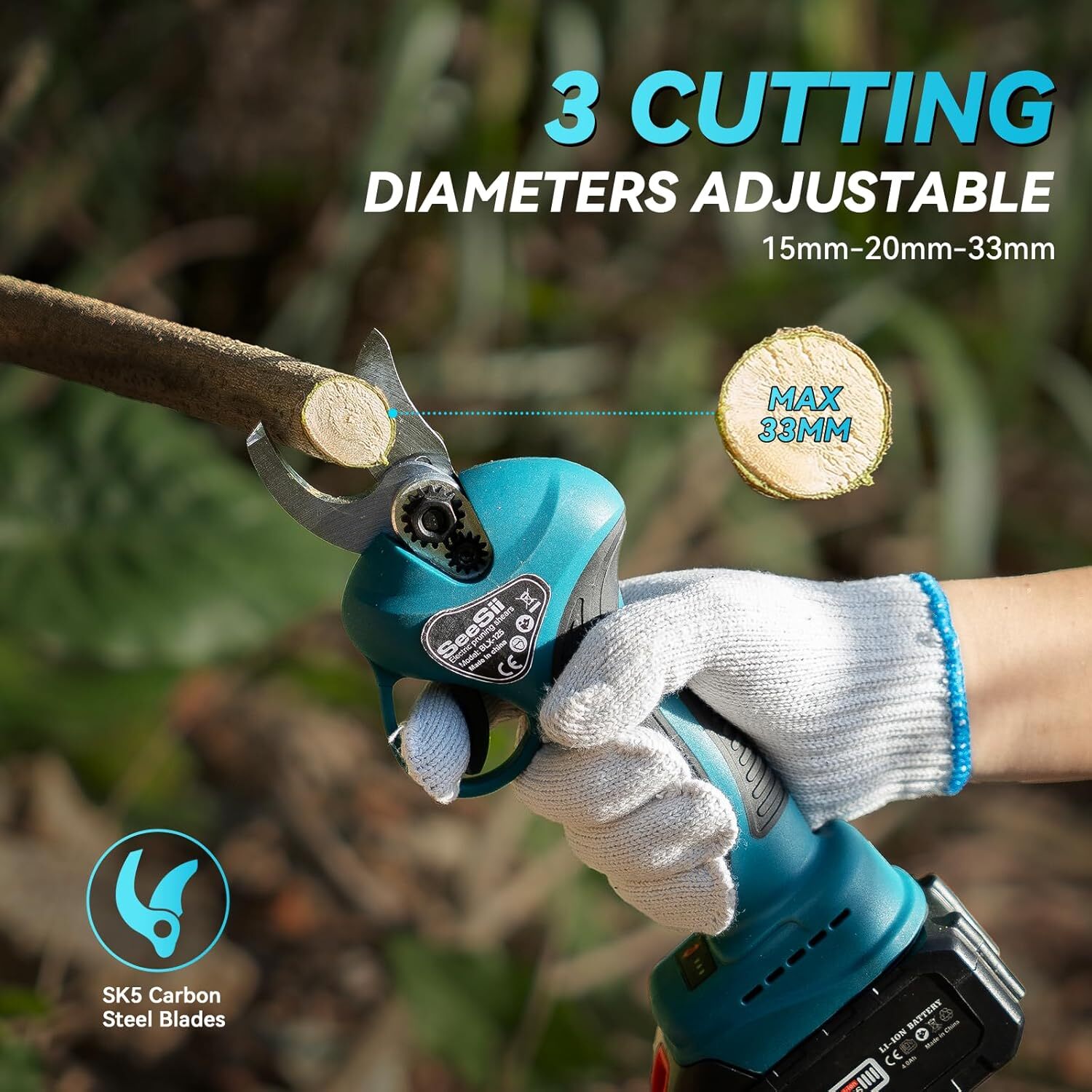 4-in-1 Cordless Pole Saw & Pole Pruning Shears Combo Kit Chainsaw Cutter 2*4000