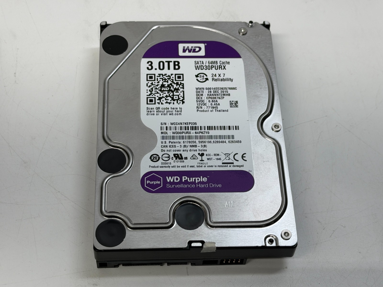 Western Digital  WD30PURX  3TB WD Purple Surveillance WD30PURX-64P6ZY0 & 85GU6Y0