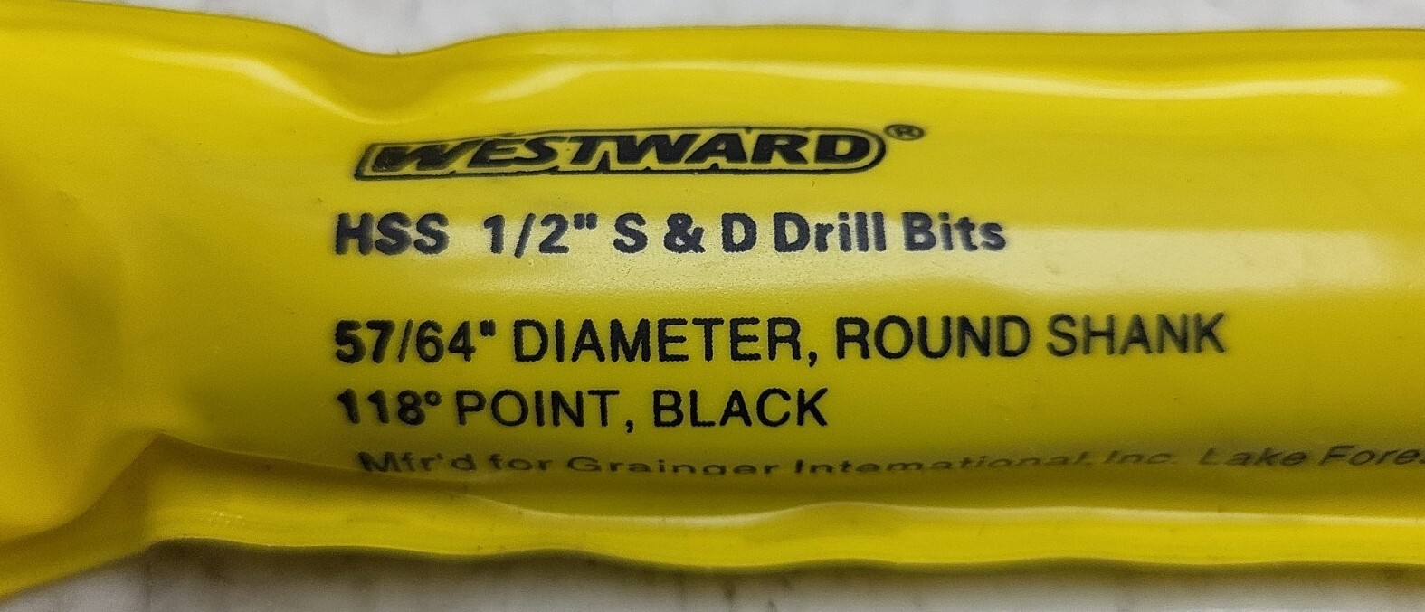 Westward 4UM83 57/64" Reduced Shank Drill Bit High Speed Steel 2 Flute