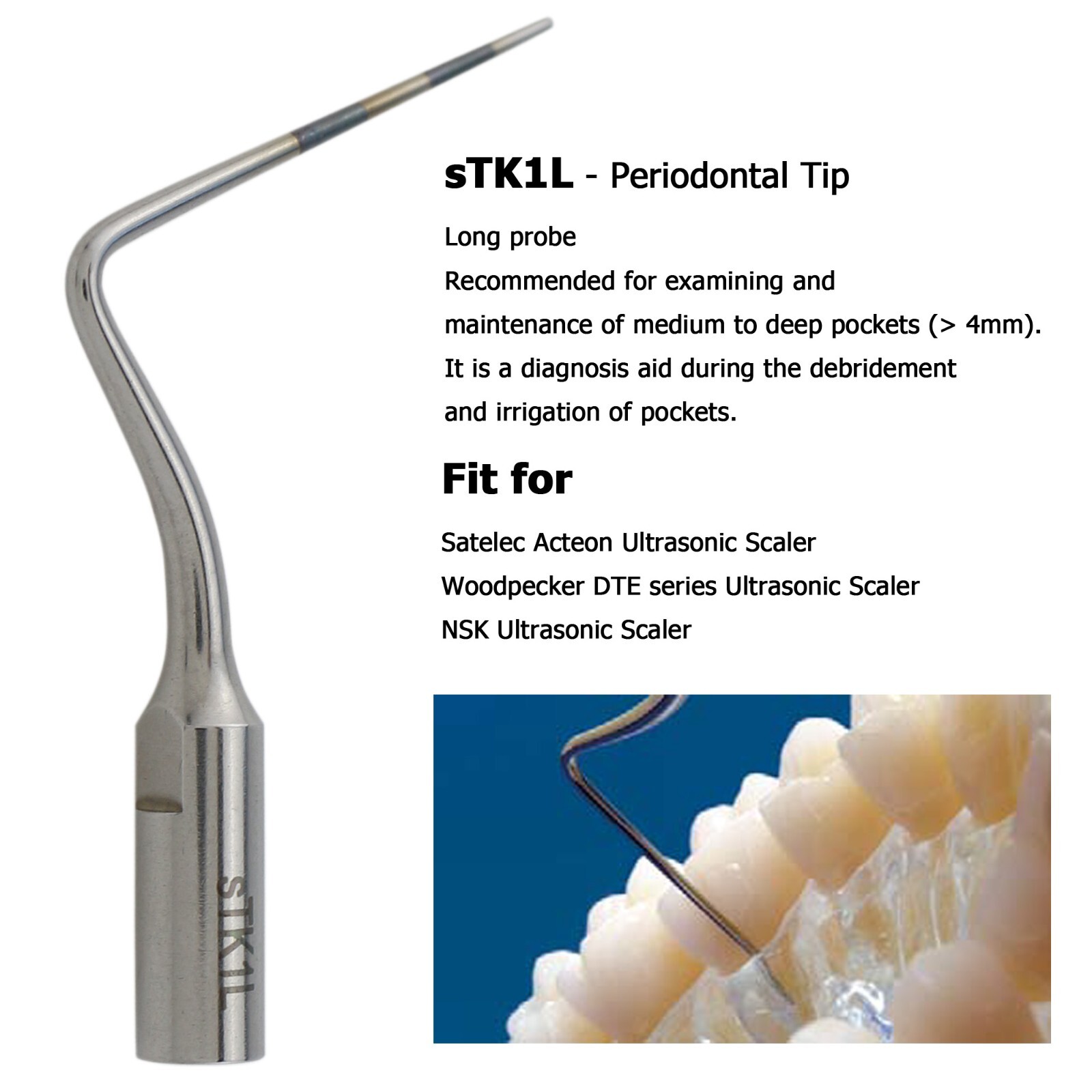 Fits Satelec Acteon Piezo Tips H3 10Z 1S Scaling Perio Dental Ultrasonic Scaler