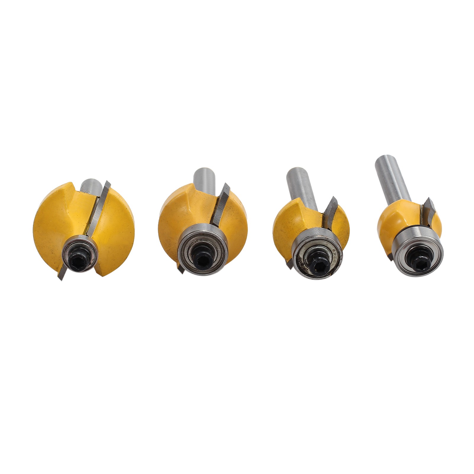4PCS Round Over Edge Forming Router Bit 1/4" Shank 1/2'' 3/8''1/4'' 1/8'' Radius