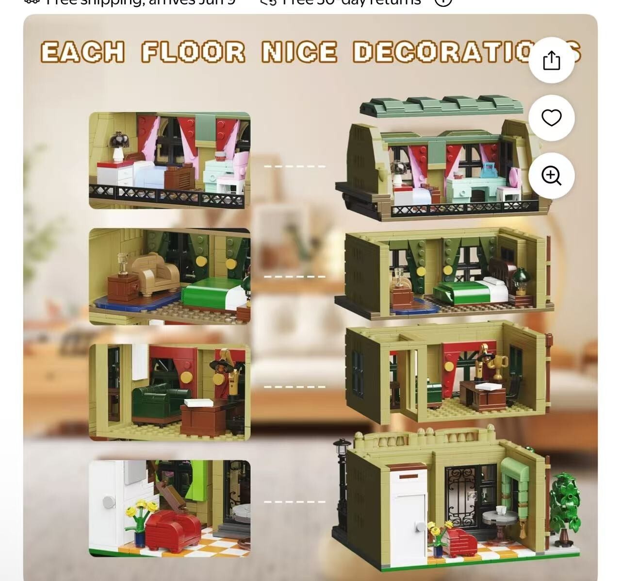 The Nanny House Building Blocks Set Sheffield's Home Model Toys Playset Gifts fo