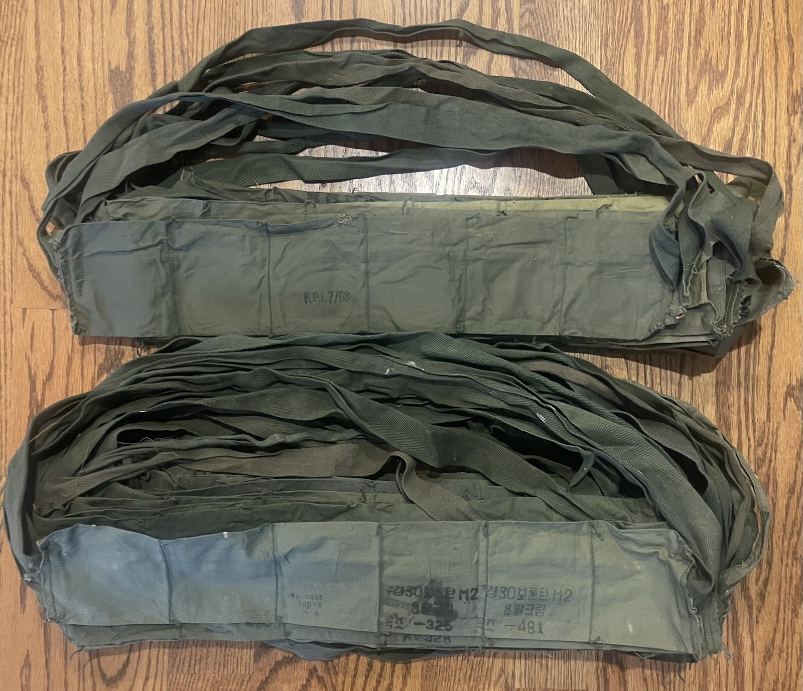 US Military M1 Garand Cloth Ammo Bandolier LOT OF 5 w/ROK Marks