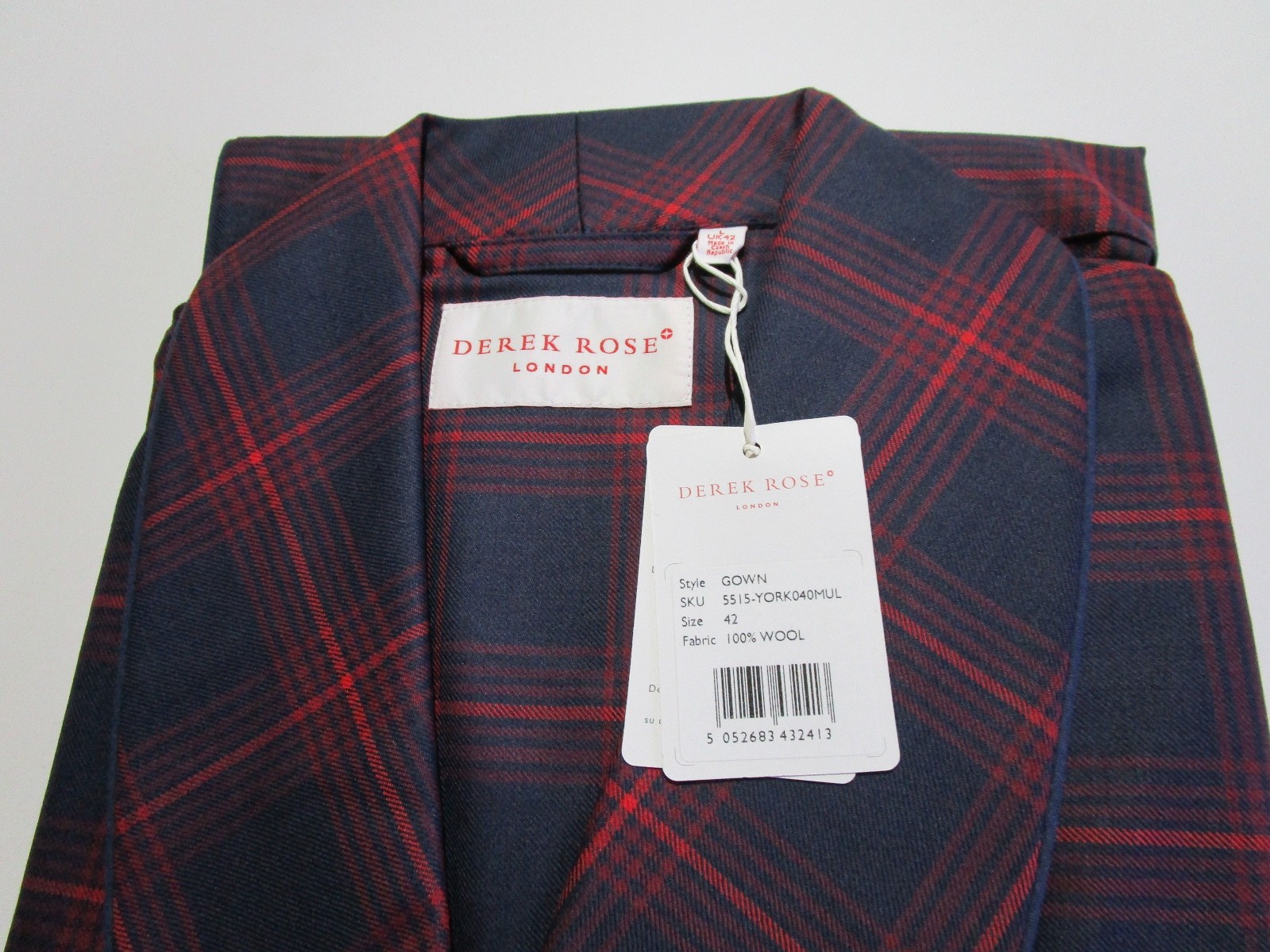 DEREK ROSE MEN'S LUXURY DRESSING GOWN - 100% WORSTED WOOL - RRP. £495 - YORK 40