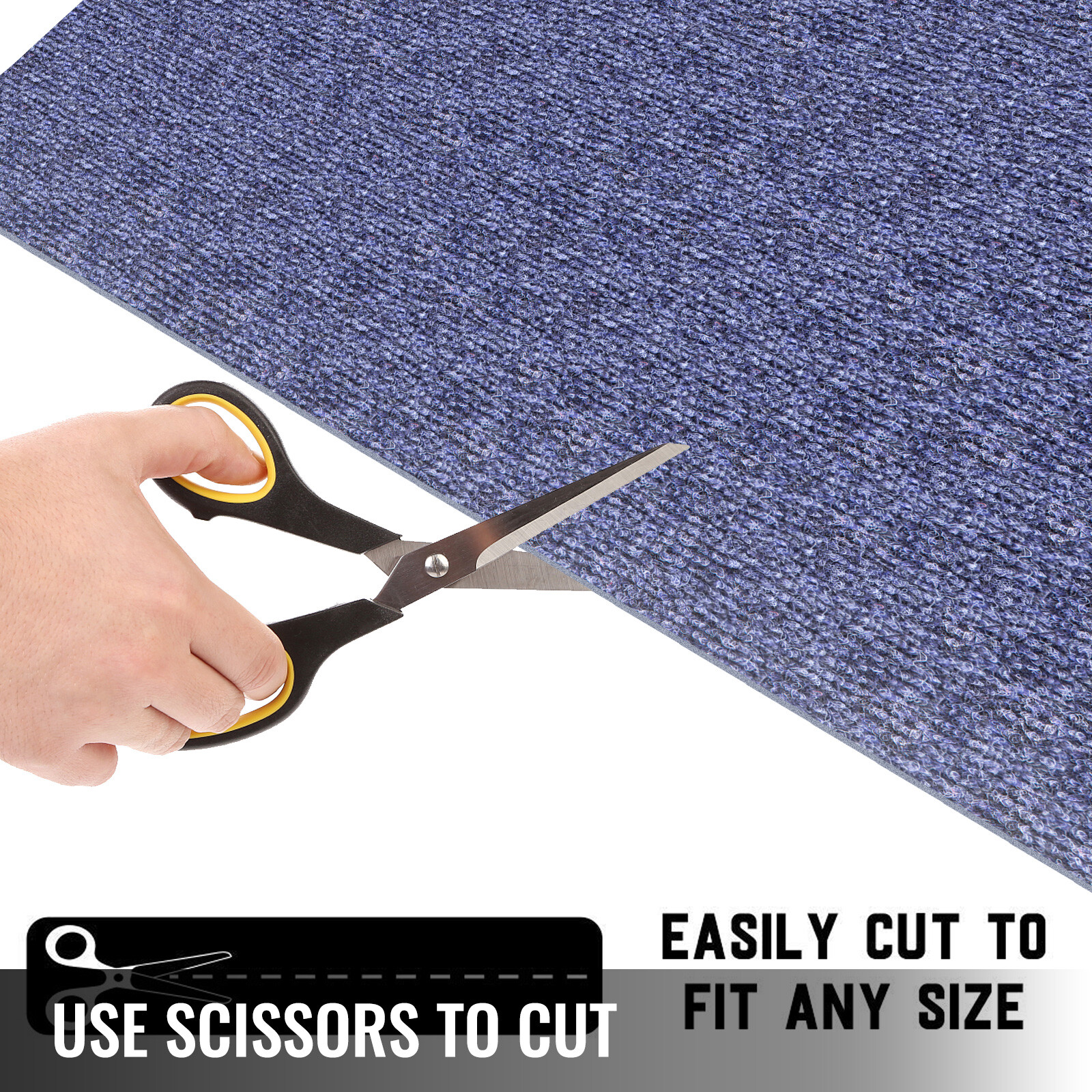 VEVOR 32oz Cut Pile Marine Outdoor Bass Boat Carpet 6x23ft Deep Blue Cutpile Rug