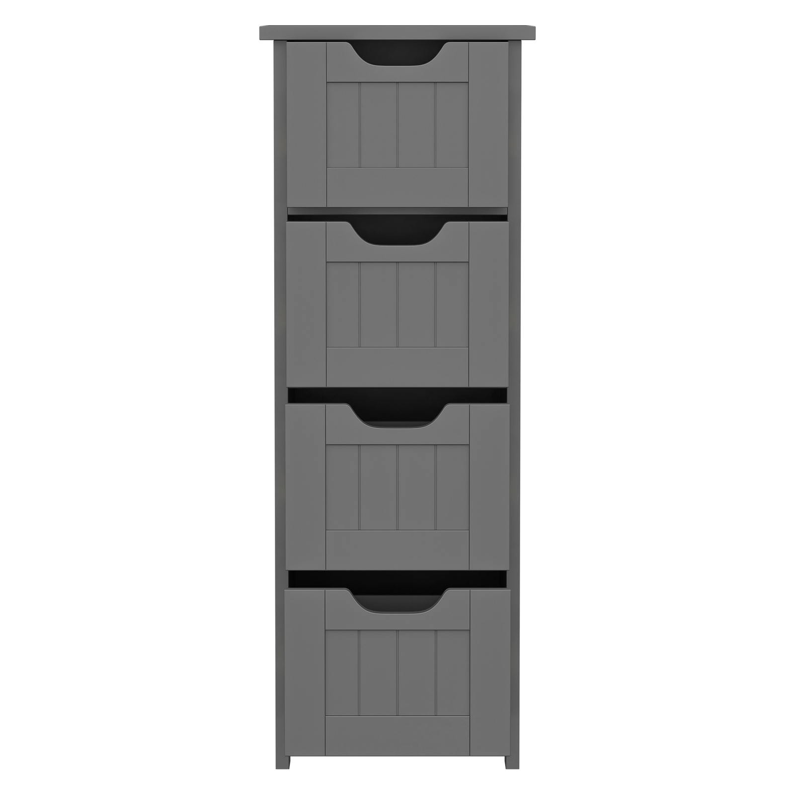 Bathroom Floor Cabinet with 4 Drawers Sturdy Storage Organizer Cabinet Gray
