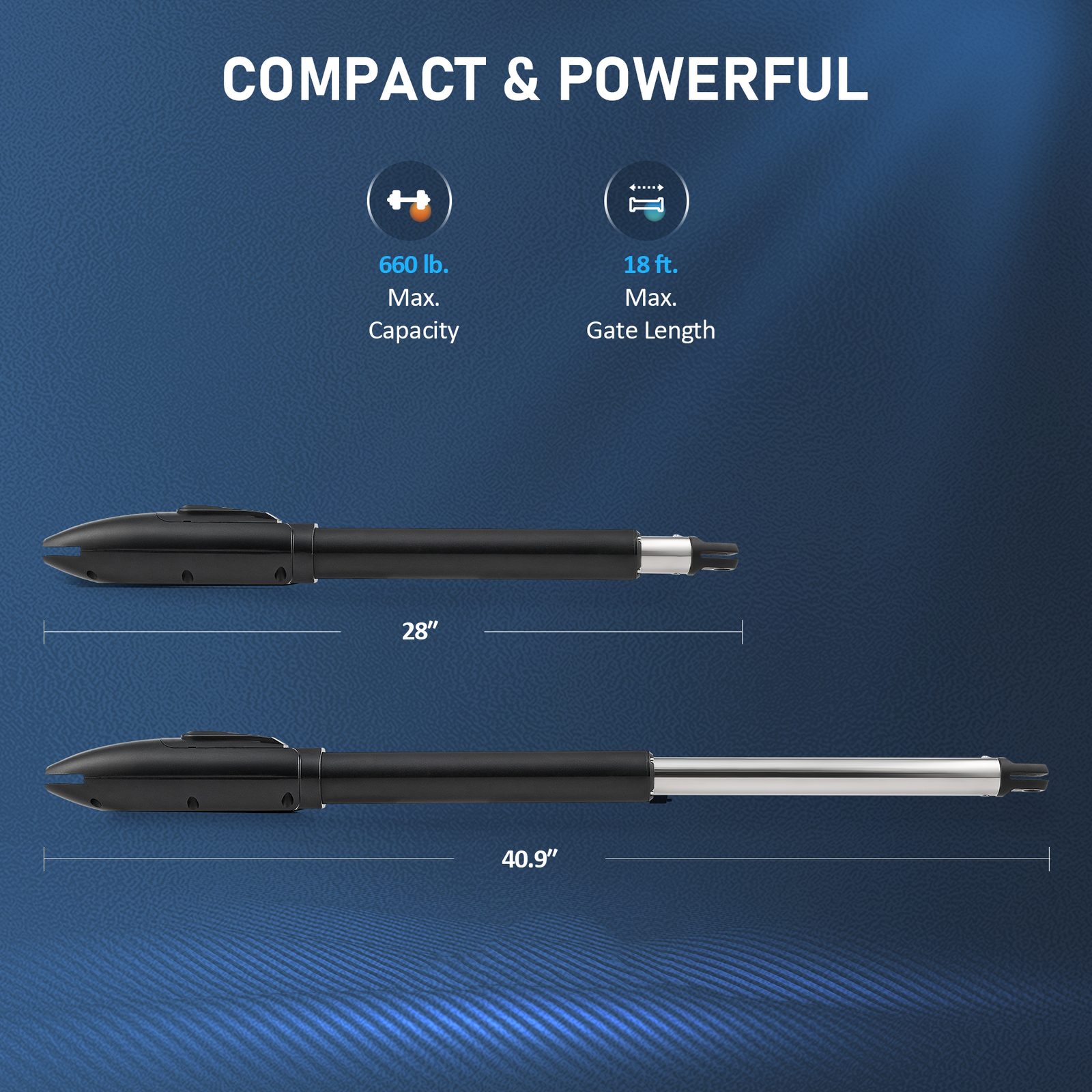 CO-Z Solar Powered Single Swing Gate Operator for 660lb Home Gate 2 Remotes