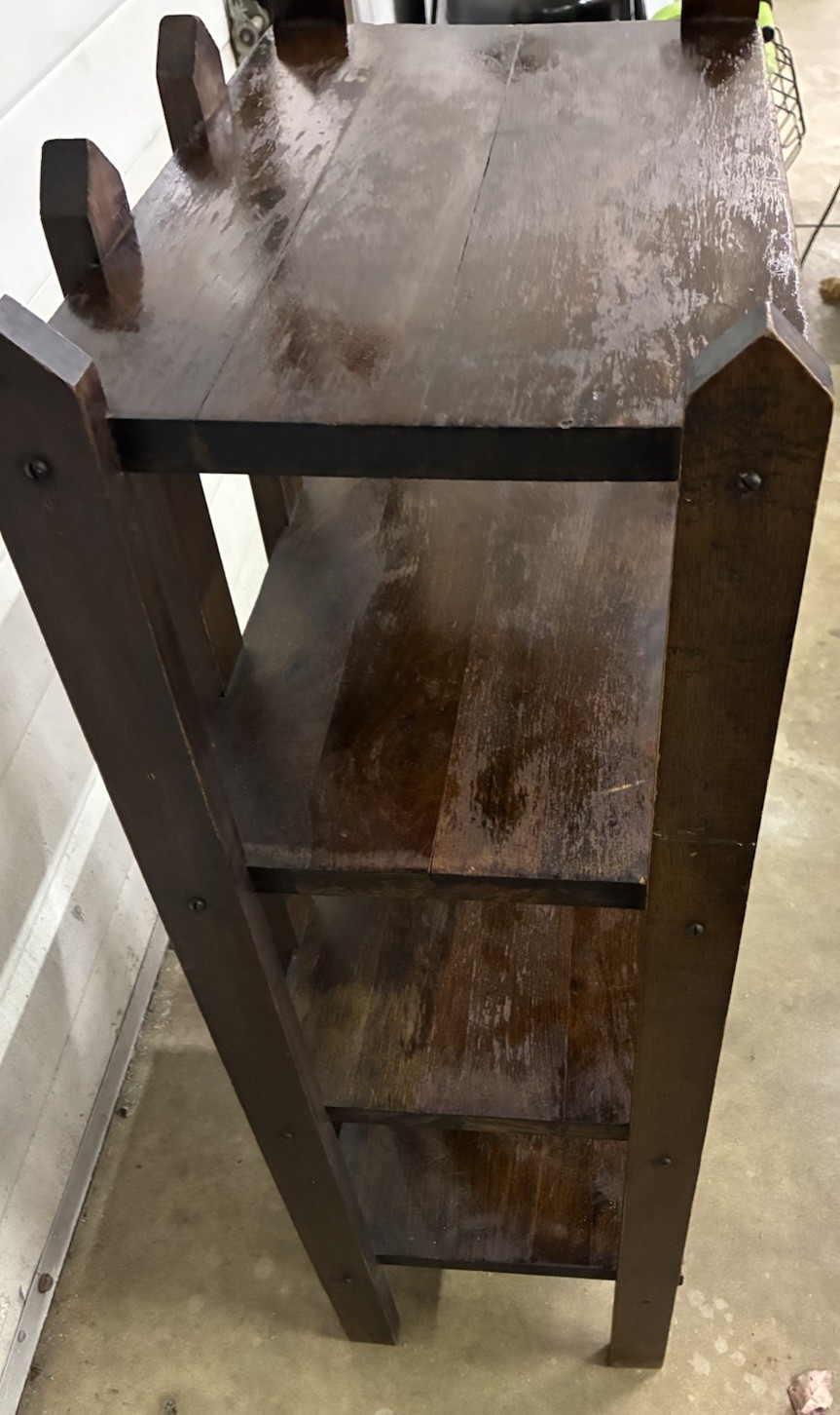 ANTIQUE ARTS & CRAFTS MISSION OPEN BOOKCASE ALL ORIGINAL