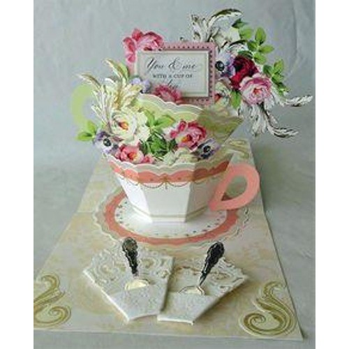 Anna Griffin TEA CUP Pop Up Card Making Kit - Makes 20 Cards *NEW* (#0295-0296)