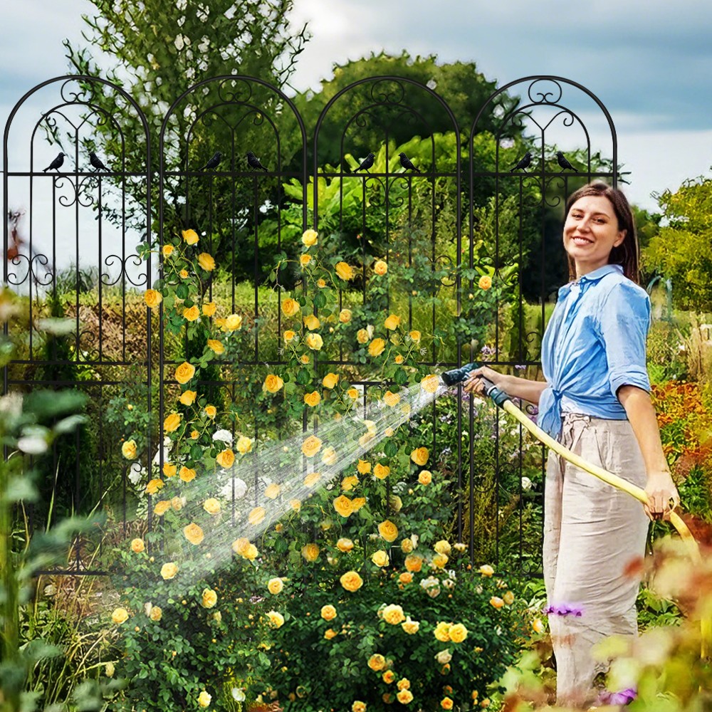 4PCS Rustproof Metal Garden Trellis 86.61" Tall for Rose/Outdoor Climbing Plants