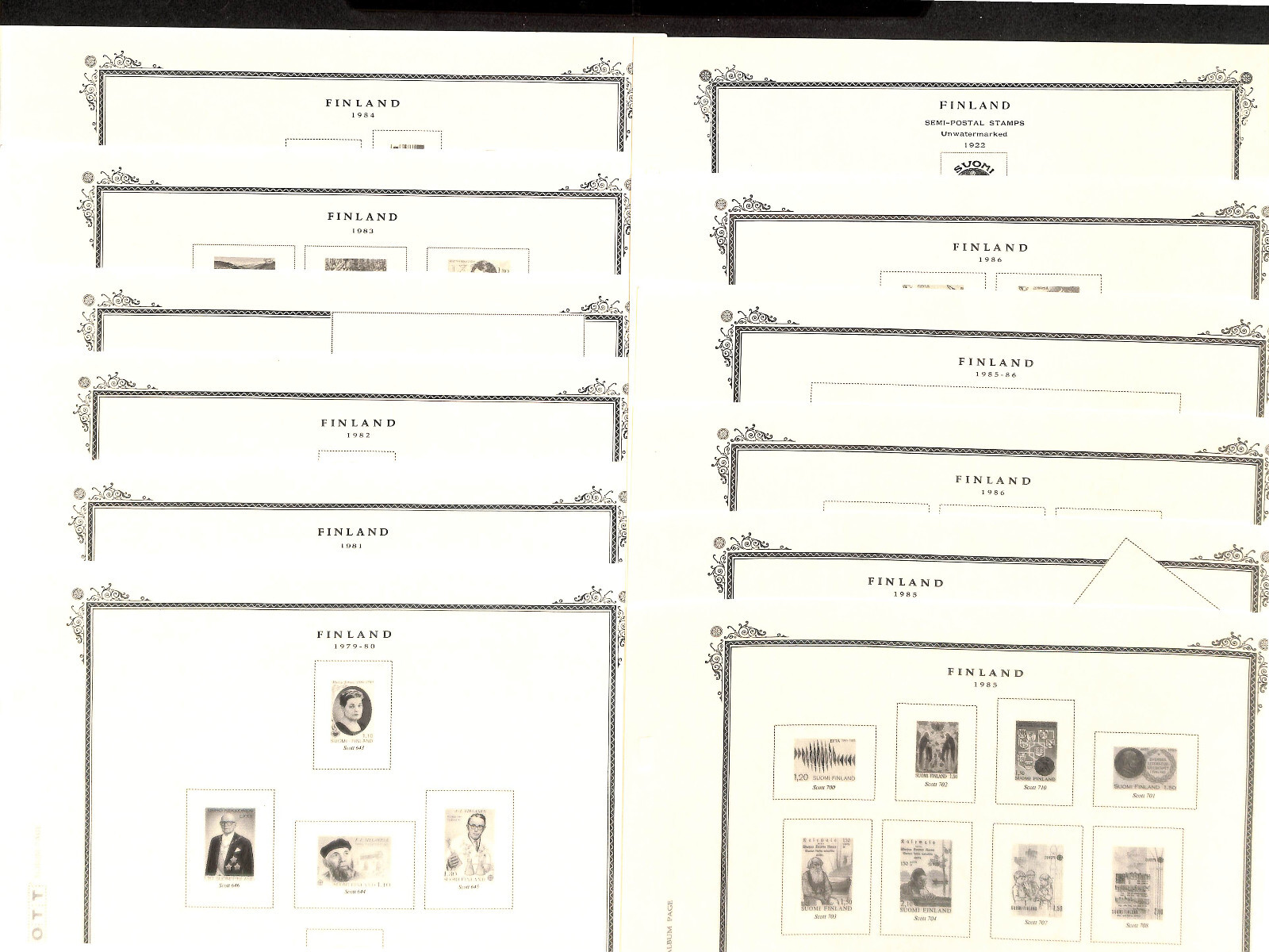 Finland Stamp Collection on 60 Scott Specialty Pages, 1856-1986 (BA)