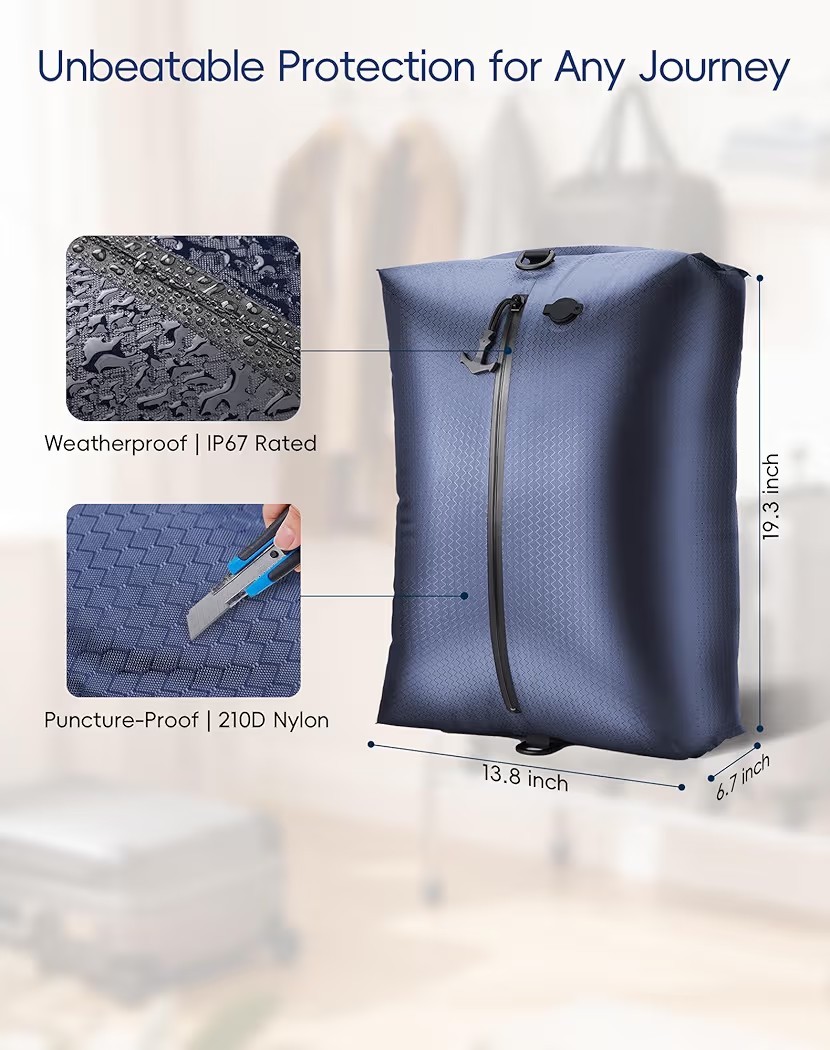 2PACK Travel Vacuum Bags With Wireless Pump Airtight & Waterproof For Traveling