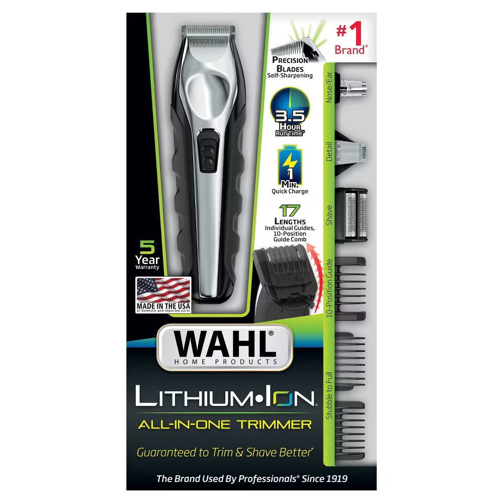 Wahl Lithium Ion Multi-Groomer Men's Beard, Facial & Total Body Groomer -