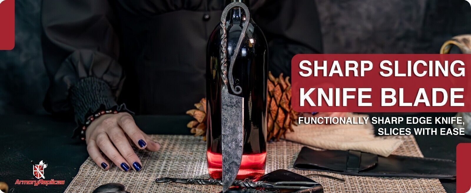 HAND FORGED FUNCTIONAL IRON MEDIEVAL INSPIRED CAMPING PARTY 3 PIECE UTENSIL SET