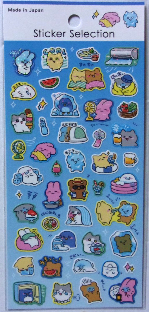 GAIA Extreme Heat Life Rabbit Cat Sticker Sheet Made in Japan