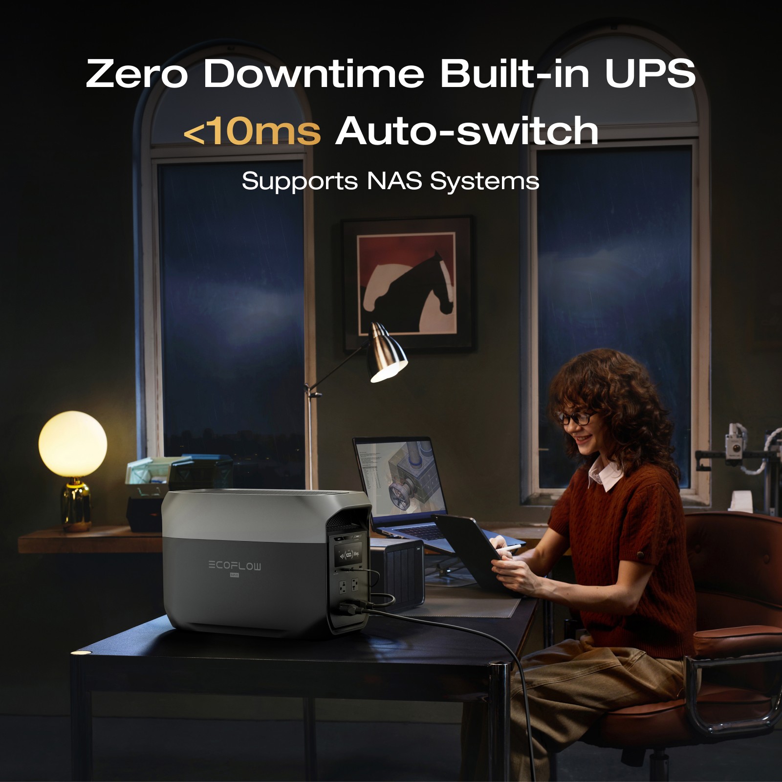 EcoFlow 2048Wh Portable DELTA 3 Max 2400W Power Station Backup & RV Camping