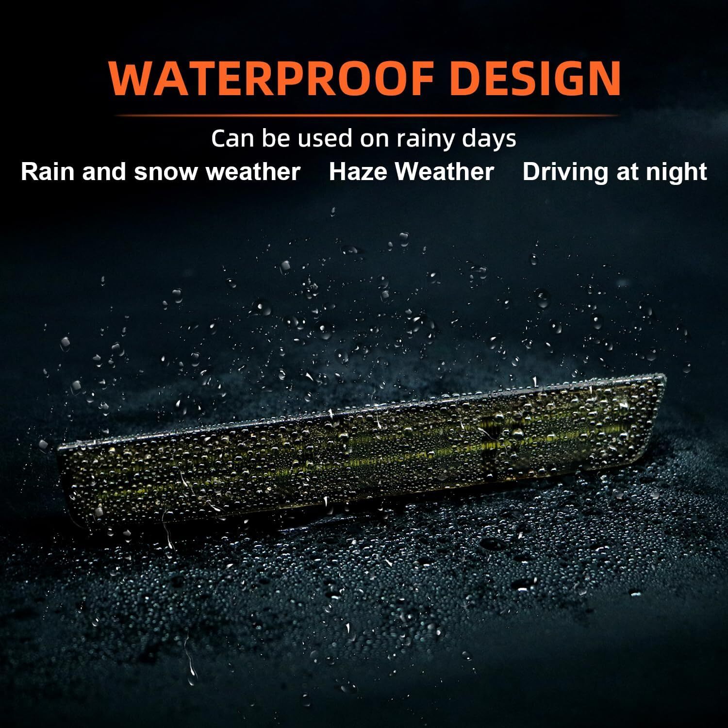 4x For 2015-2022 Dodge Challenger Smoked Front Rear Bumper LED Side Marker Light