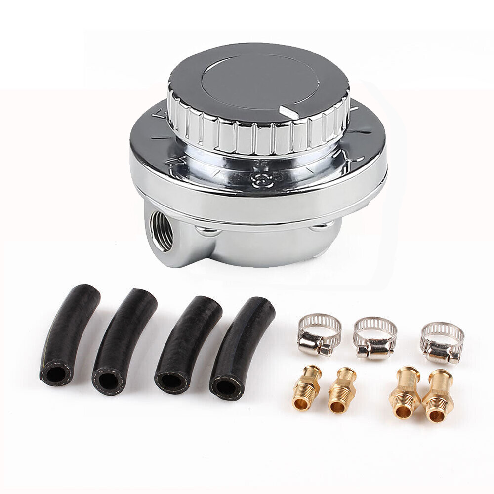 Universal 1-6 PSI Adjustable Fuel Pressure Regulator Kit For Carburetor Engine
