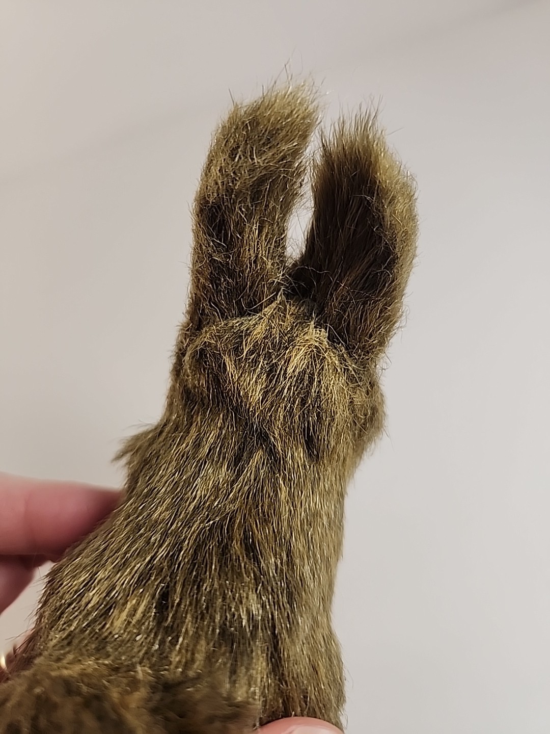 Vintage Realistic Rabbit Bunny Figure Easter Spring Faux Fur 4" Brown