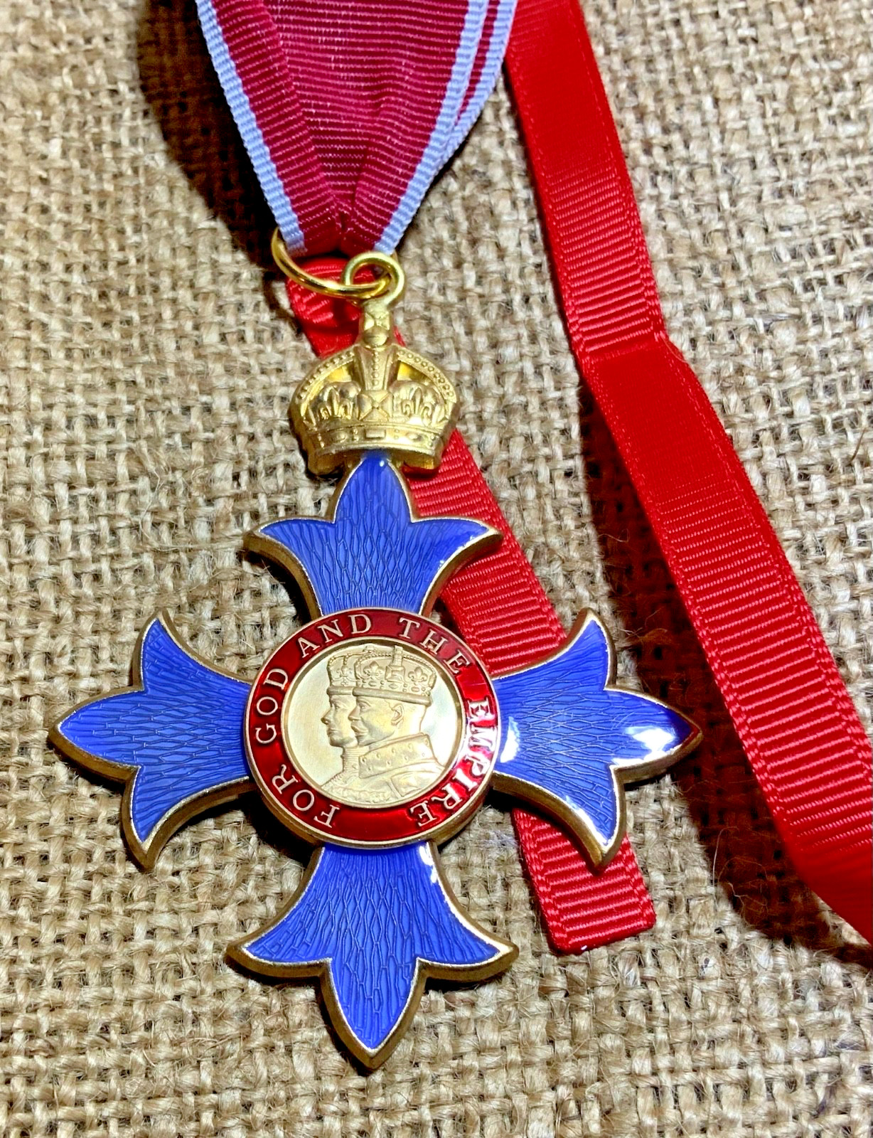 CBE  neck badge order of the British empire quality replica civil ribbon