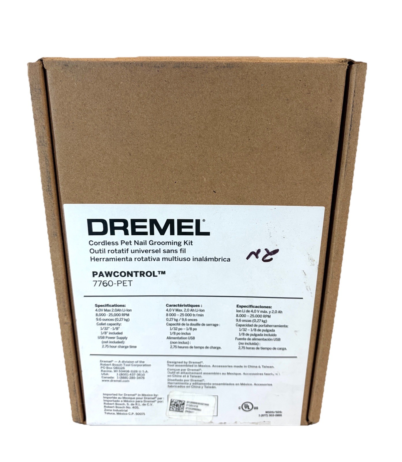 Dremel PawControl Cordless Pet Nail Grooming Kit Rechargeable Model 7760-PET