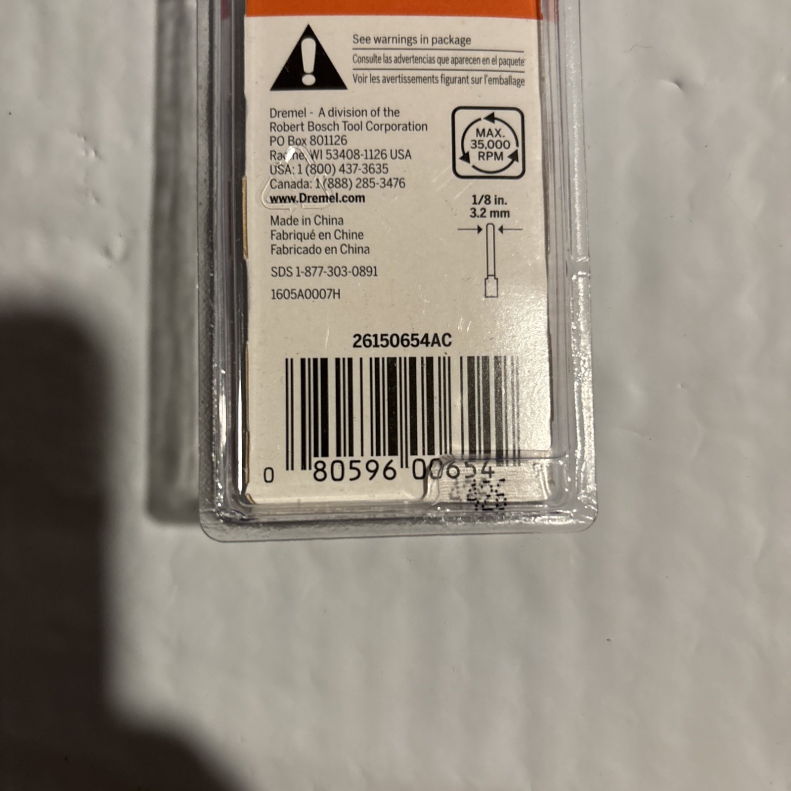 Dremel 654 Straight 1/4” Routing Bit