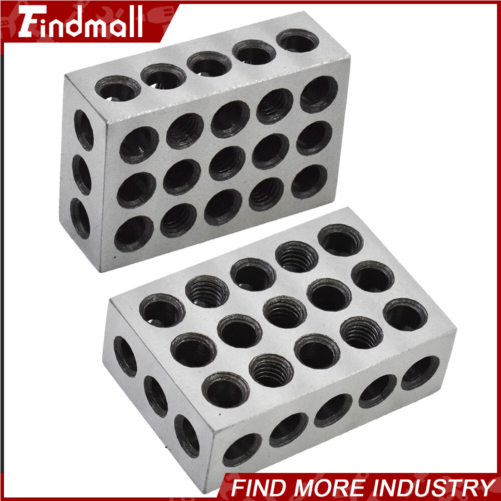 2 Matched Pair Ultra Precision 1-2-3 Blocks 23 Holes .0001" Machinist 123 Jig