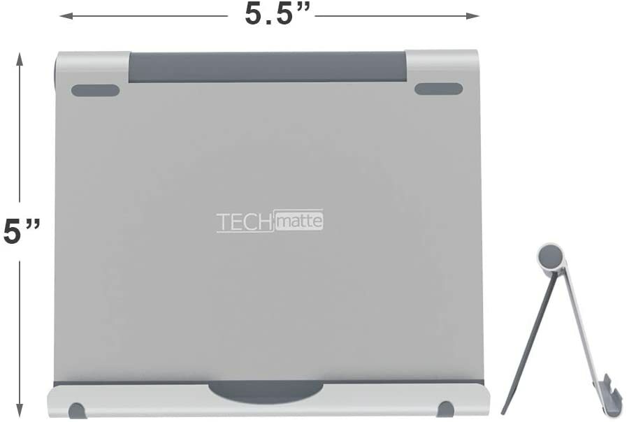 TechMatte Stand for iPads, Large Adjustable Aluminum Holder for Tablets & Phones