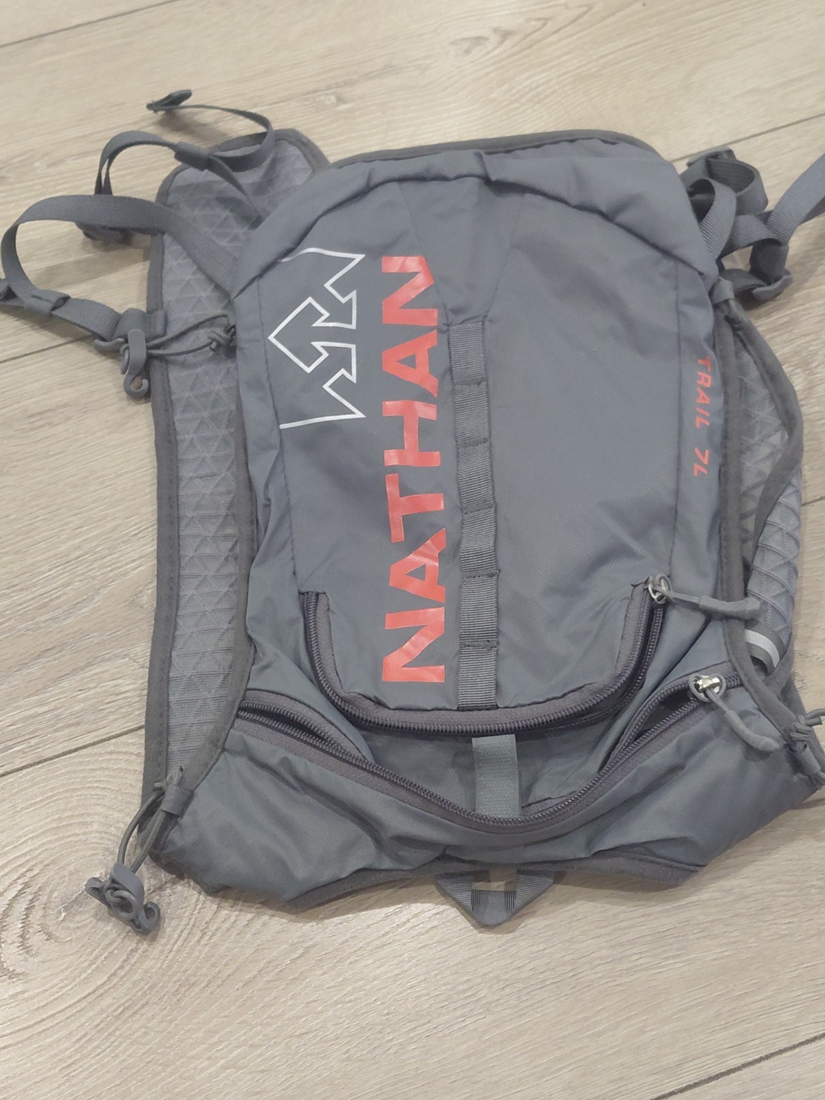 Nathan Race Vest Gray Orange Running Backpack Hydration Pack Bag No Bladder