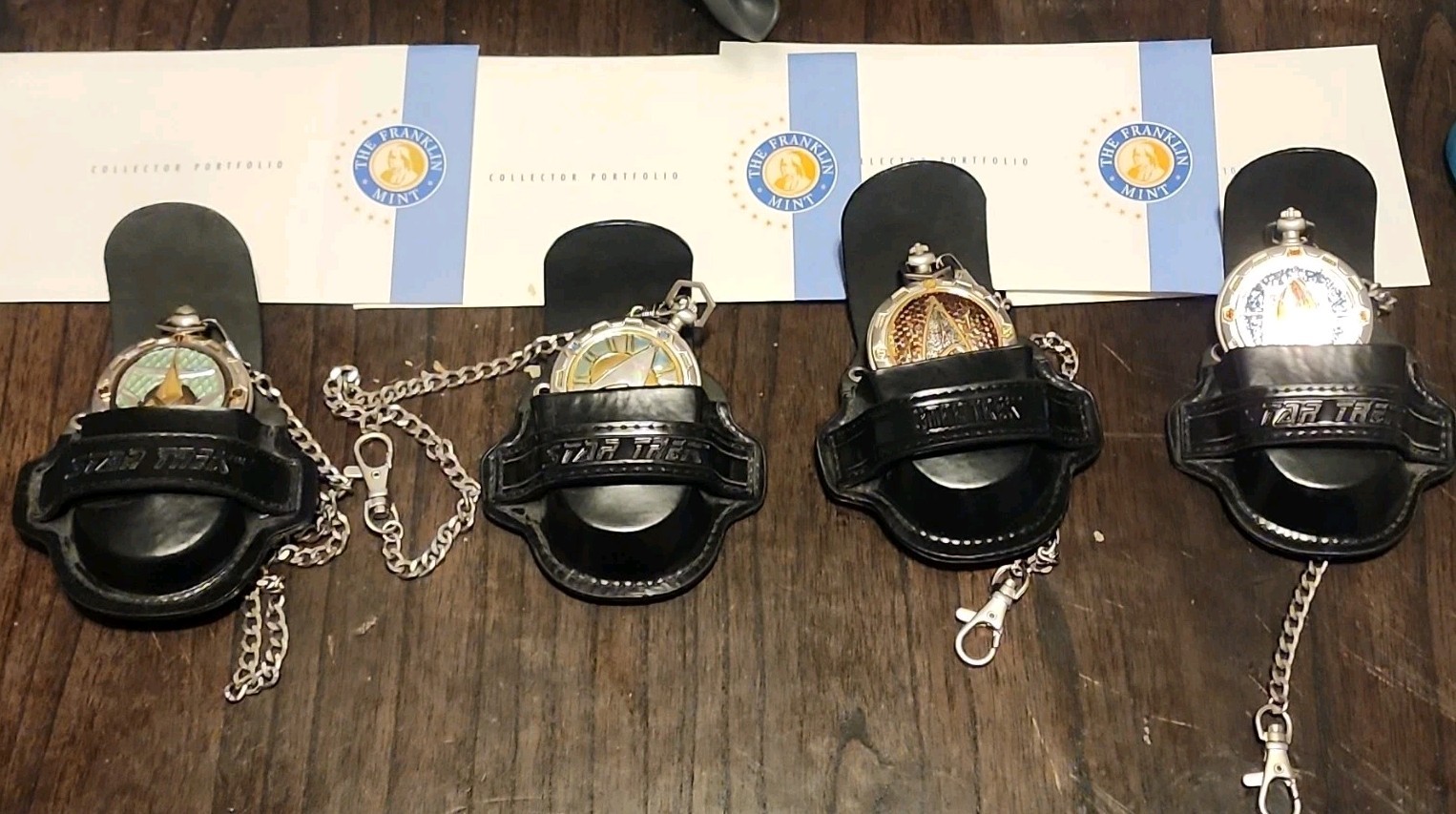 Franklin Mint Collector Star Trek Pocket Watches Set of 4