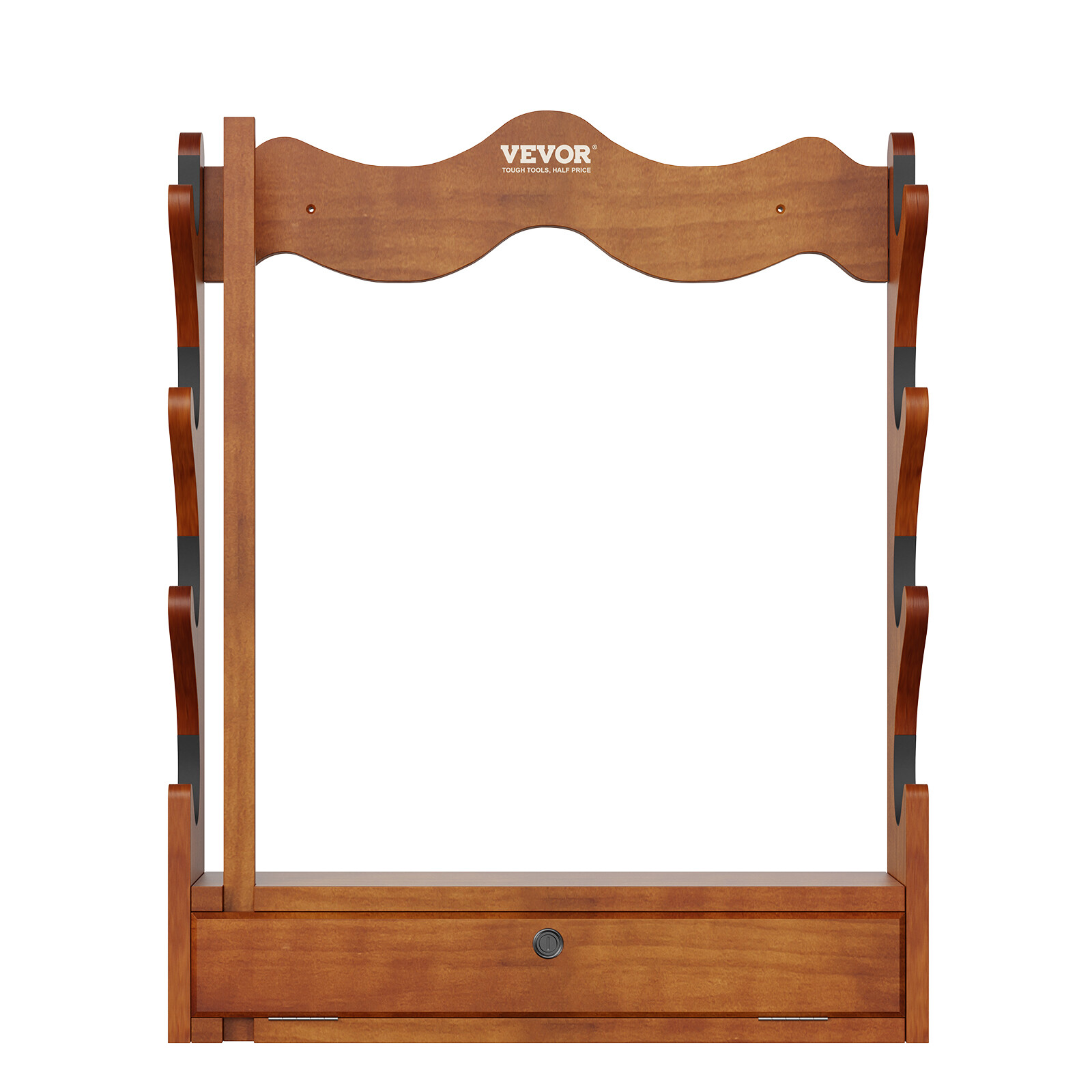 VEVOE Gun Rack 4-Slot Wood Gun Rack Wall Mount Gun Display Rack holds 4 Rifles