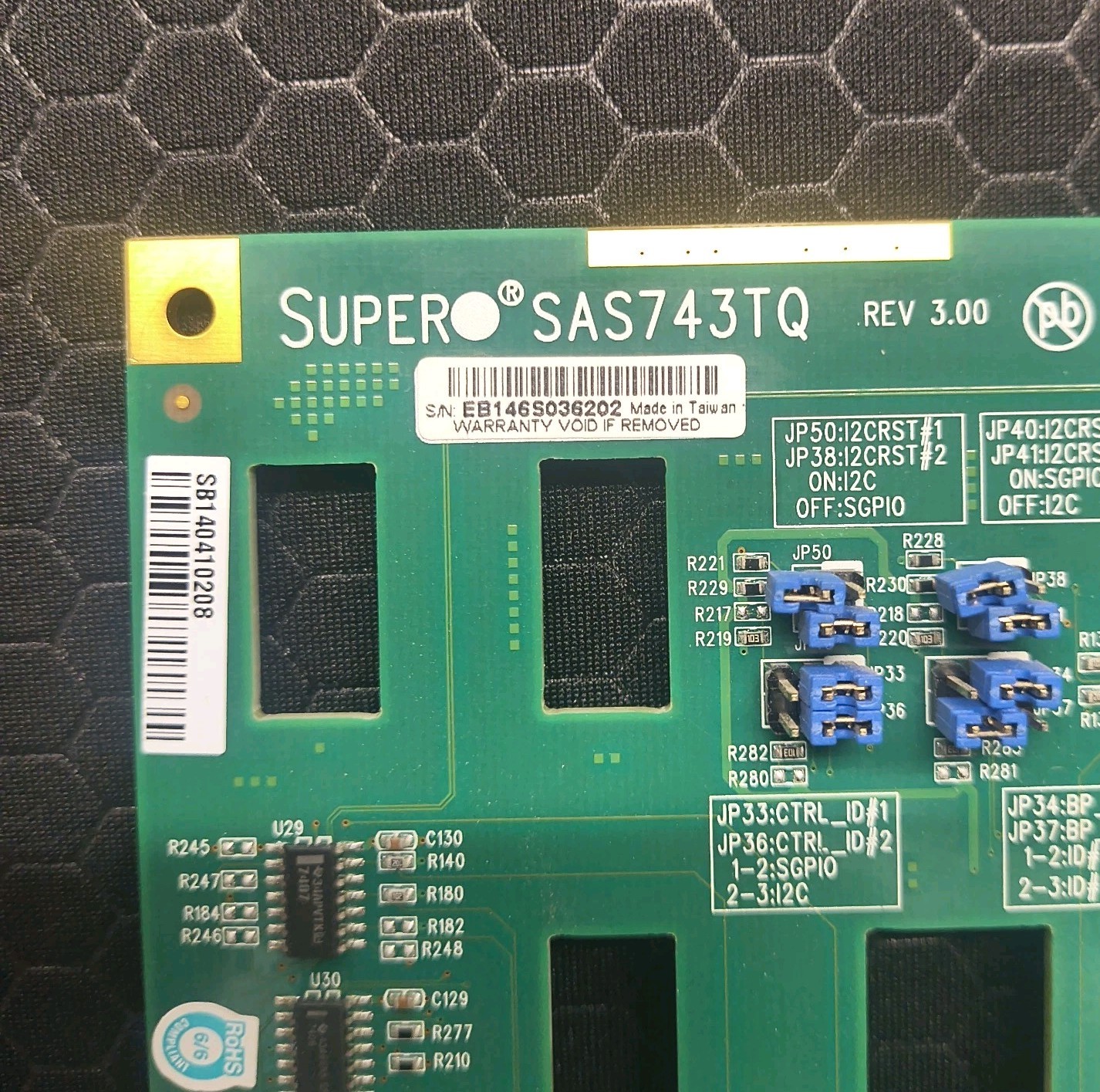 SuperMicro SAS-743TQ Back Panel SATA & SAS Board SAS743TQ Backplane plane 8-Bay
