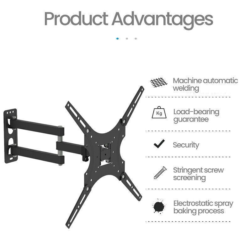 FULL MOTION LCD LED TV WALL MOUNT BRACKET SWIVEL TILT 26 32 36 37 40 42 46 50 55